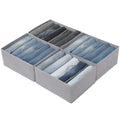 Pants Jeans Organizer for Closet, 4 Pack Drawer Organizers for Clothing, 5 Grids Wardrobe Clothes Storage for Deep