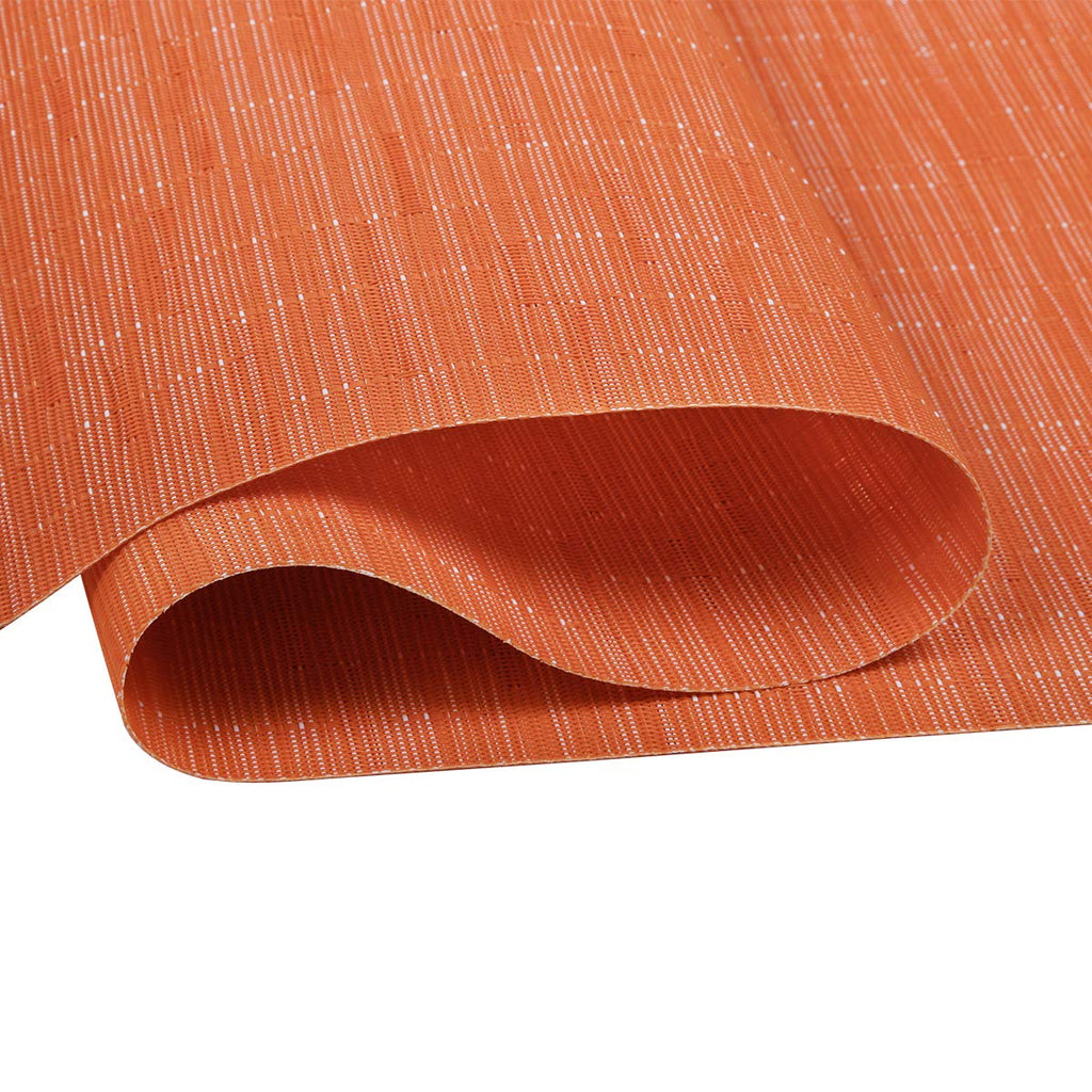 Orange Fall Placemats Set of 6 Woven Vinyl Autumn Place Mats