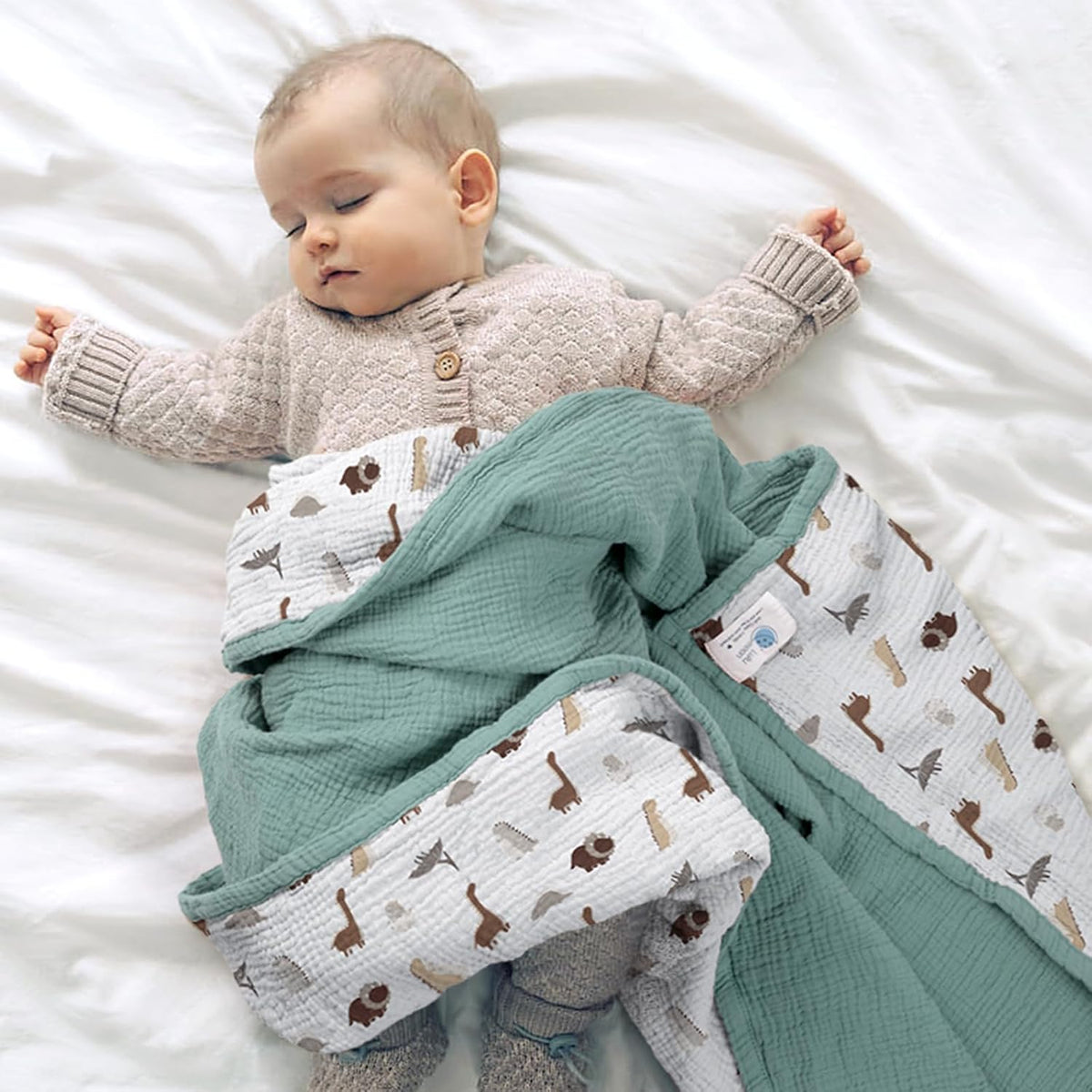 Muslin Baby Blanket Neutral: Cotton Toddler Blanket for Daycare