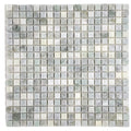 Light Ming Green Yellowish and Onyx and Grey Marble Polished Mini Square 5/8x5/8 Mosaic Tiles Backsplash Bathroom