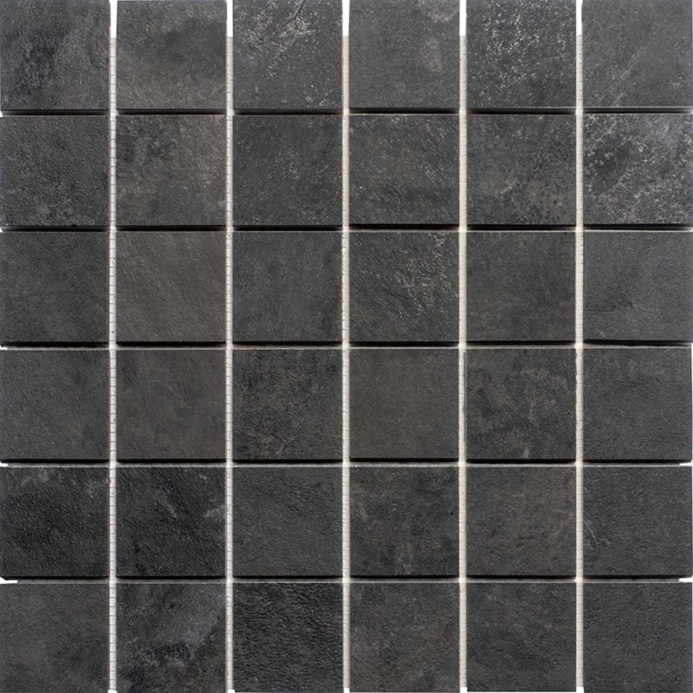 Square Porcelain Tile Slate Black 11.8x11.8 Matte 10.65 sq ft/case 11-Pack