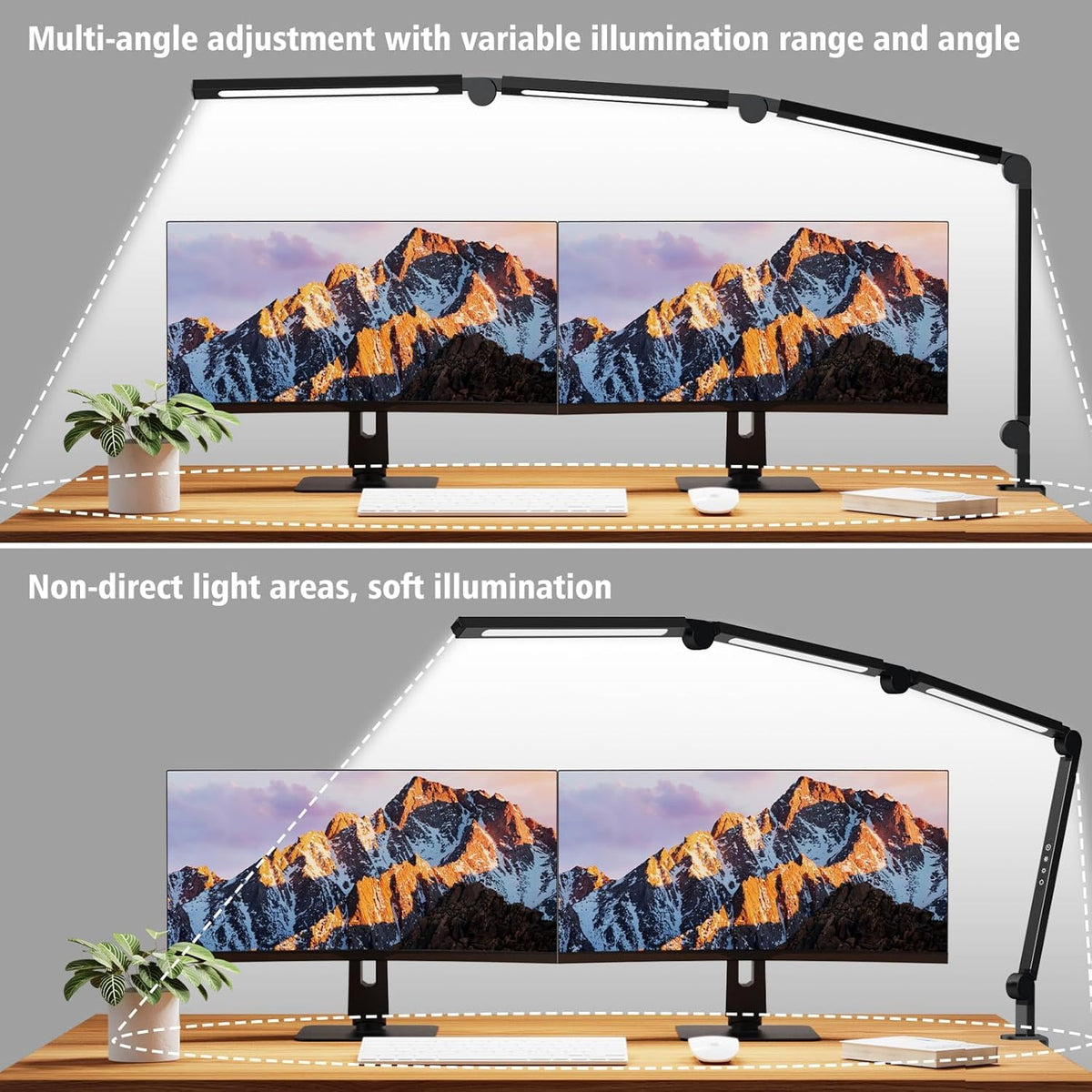 Bright LED Desk Lamp with Clamp,Eye Caring Architect Led Desk Lights with Adjustable Swing Arm Home,Dimming