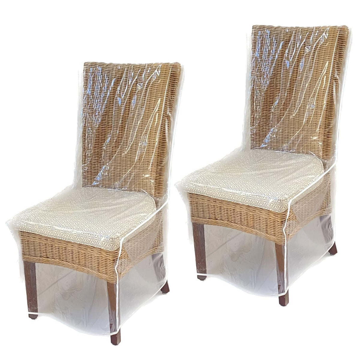 2-Pack Clear PVC Dining Chair Covers, Spill-Resistant Protectors