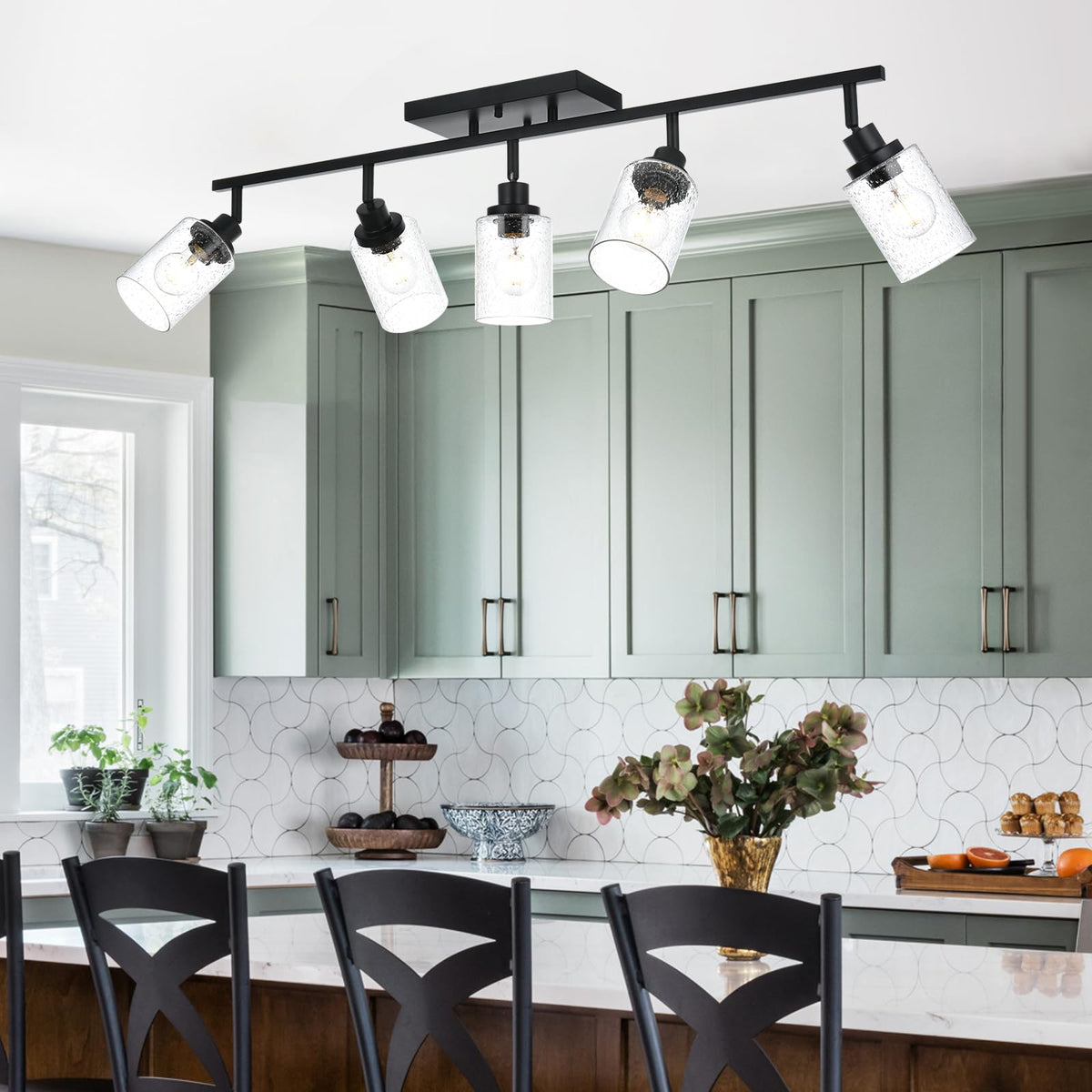 Black Track Lighting Kit Ceiling Mount Kitchen Track Lighting Fixtures, Bathroom Ceiling Tracking Vanity