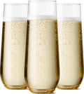 POP 9oz Flute, Premium Quality, Recyclable, Unbreakable & Plastic Champagne Glasses,Flute , 12 Count (Pack of 1)