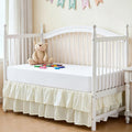 Ruffled Crib Bed Skirt, Beige, Soft Double Layer, 28"x 52"
