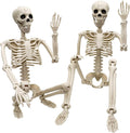 36"Halloween Skeleton - 3 ft Life Size Human Skeleton with Full Body Posable Joints Plastic Skeleton - Set of 2