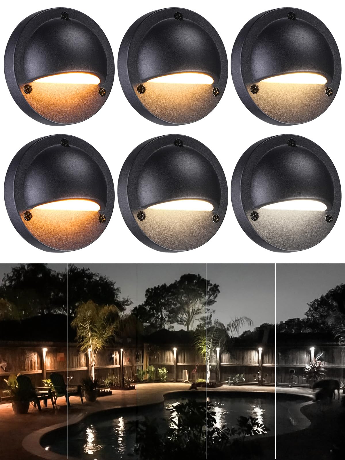 5CCT 3.74inch Low Voltage LED Deck Lights, Black