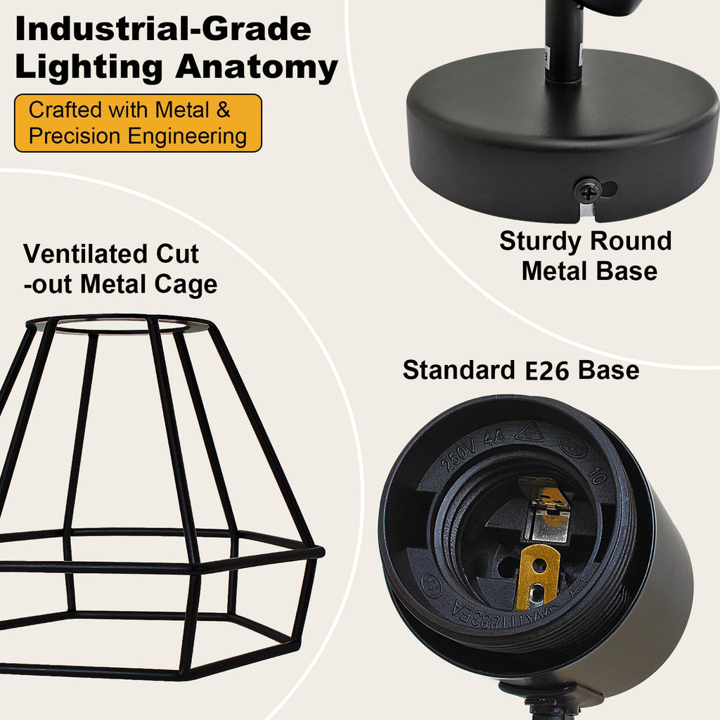 LED Track Lighting Fixture, 1-Light Adjustable Spot Light Black, E26