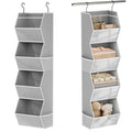 Closet Organizers and Storage Hanging with Mesh Pockets for Clothes, Grey