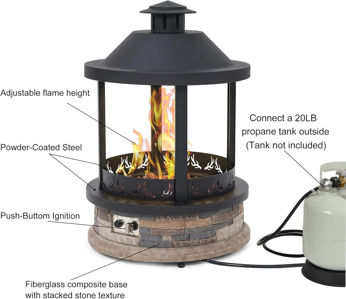 28 Inch Propane Fire Pit - Propane