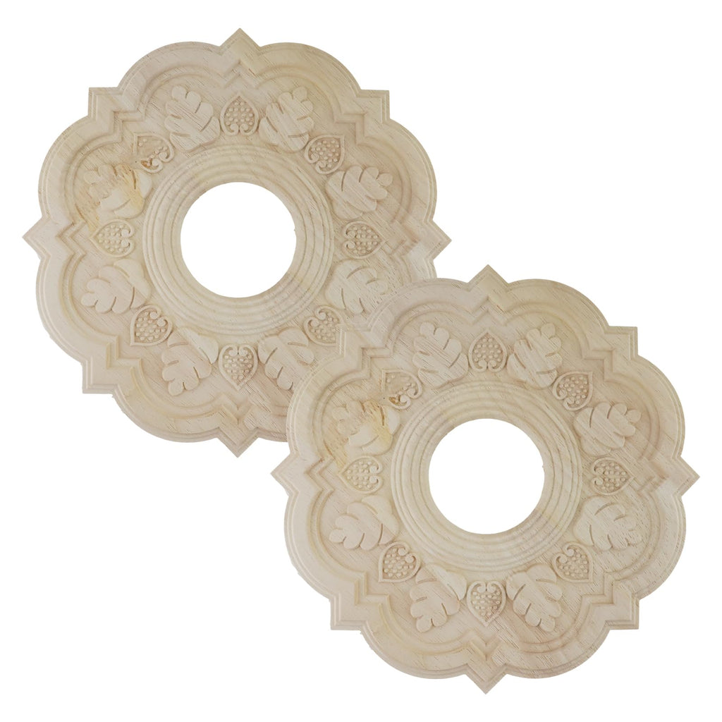 2Pcs Wood Ceiling Medallion 3.11" ID,11.81"OD x 0.47"T