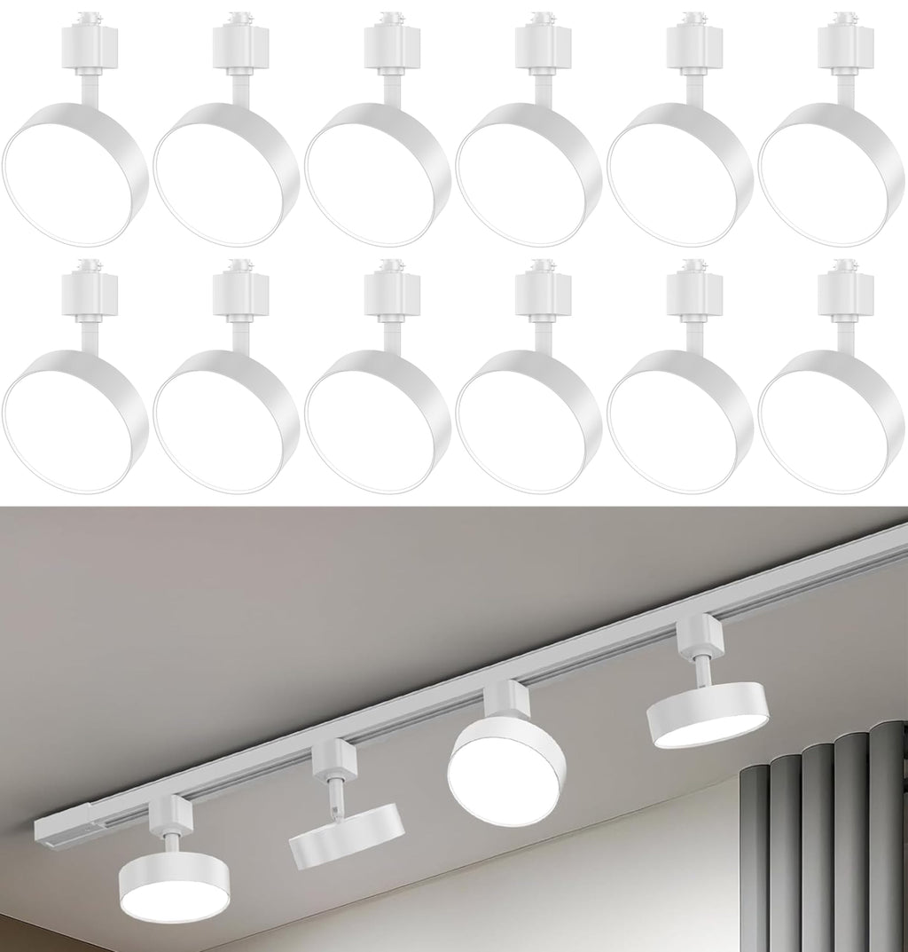 Diffuse LED Track Lighting Heads H Type, 12 Pack White