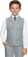 Boys Linen Suits 2 Piece Summer Suit for Kids Teen Boy Casual Tuxedo
