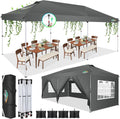 10x20 Pop Up Canopy Tent, One Push Easy Up Gazebo with 6 Removable Sidewalls & Air Vent