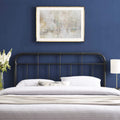 Alessia Modern Farmhouse Metal King Headboard in Black