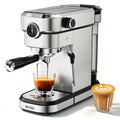 20 Bar Compact Espresso Machine with Pressure Gauge, Stainless Steel Espresso Maker with Milk Frother, Coffee Machine