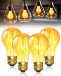 A60 Vintage LED Edison Light Bulbs 2W, 2000K E26 Warm Amber Light Bulb, Incandescent Light Bulbs 20 Watt