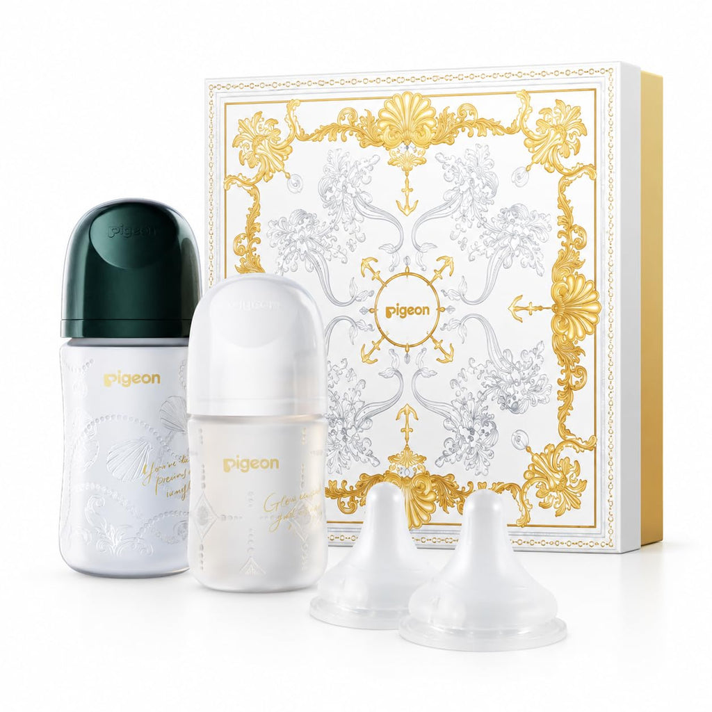 Silicone Coating Glass Baby Bottle Newborn Feeding Gift Set