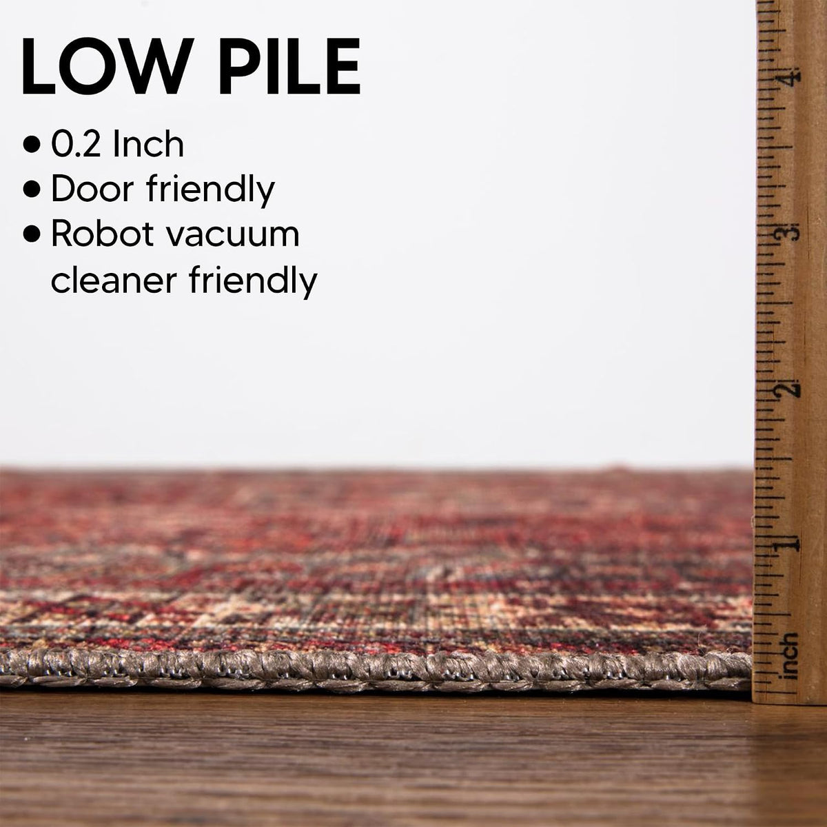 Vintage Washable Entryway Rug, Non-Slip Low Pile