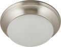 One Light Flush Mount, Brushed Nickel/Frosted Glass, 12" Flush