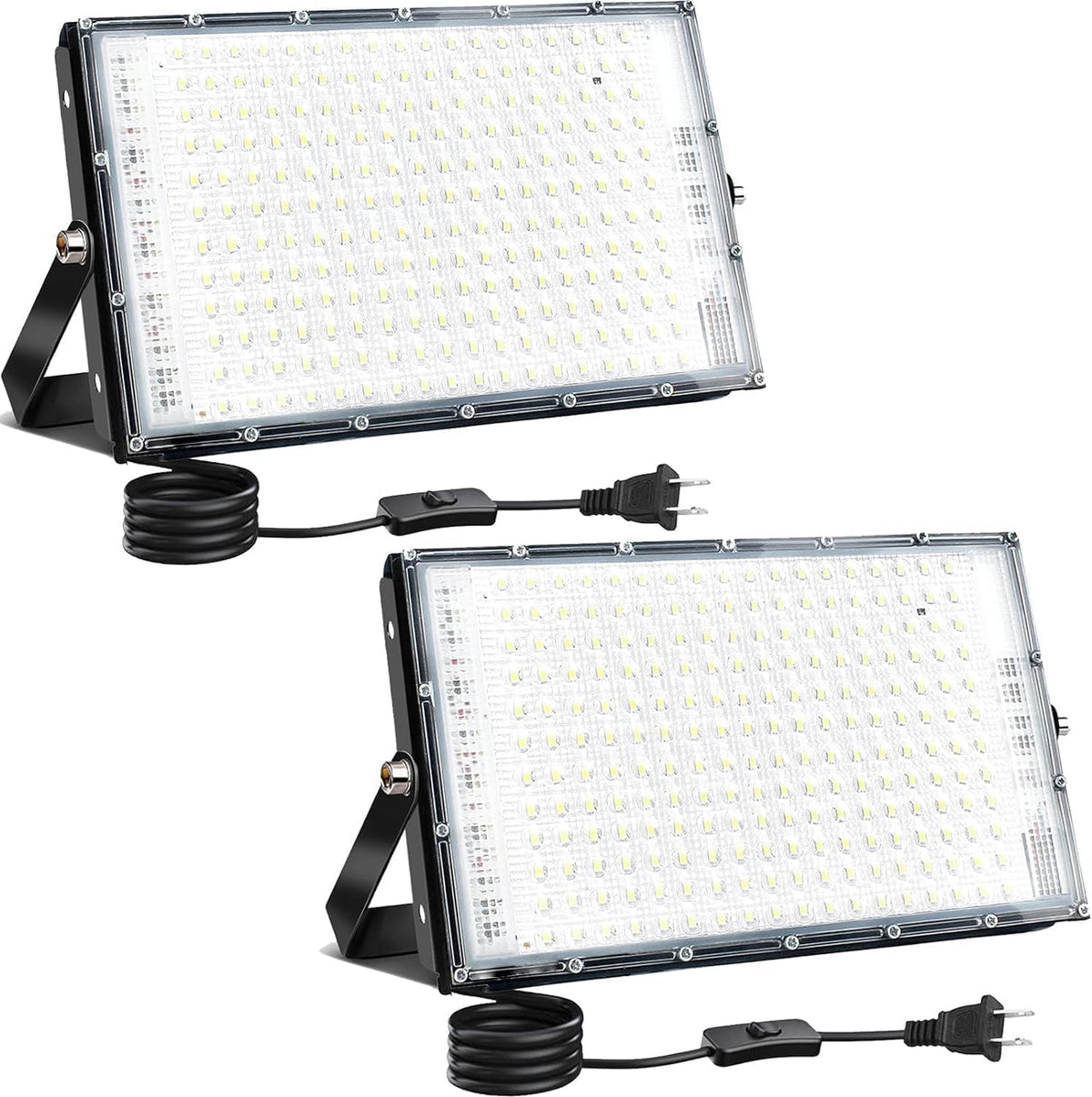 LED Flood Lights Outdoor, 2 Pack 150W 15000LM Bright Exterior Floodlight, IP65 Waterproof LED Work Lights, 6500K