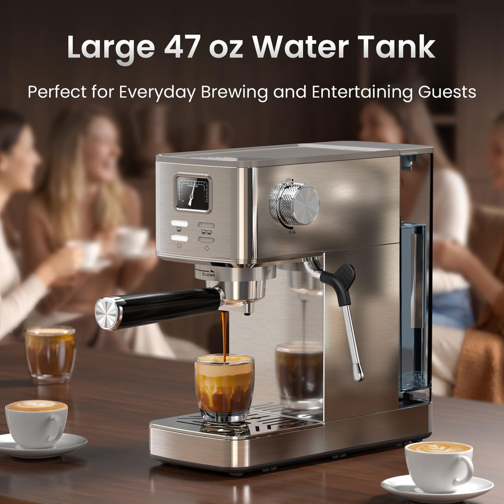 20 Bar Espresso Machine with Milk Frother, Semi-Automatic