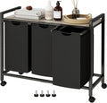Laundry Hamper, Laundry Basket, Laundry Sorter with 2 Pull-Out and Removable Bags, Shelf, Laundry Room Storage with