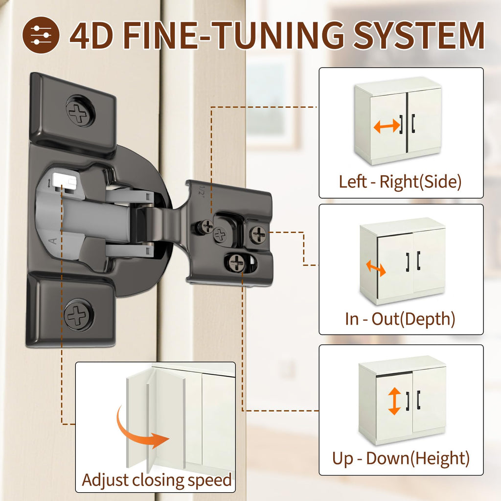 1-1/4" Face Frame Soft Close Hinges Cabinet 10Pack