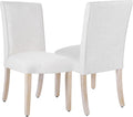 Scalloped Detail Dining Chair, Upholstered Parsons Dining Chairs, Decorative Home Furniture, Cream Textured Woven (Set
