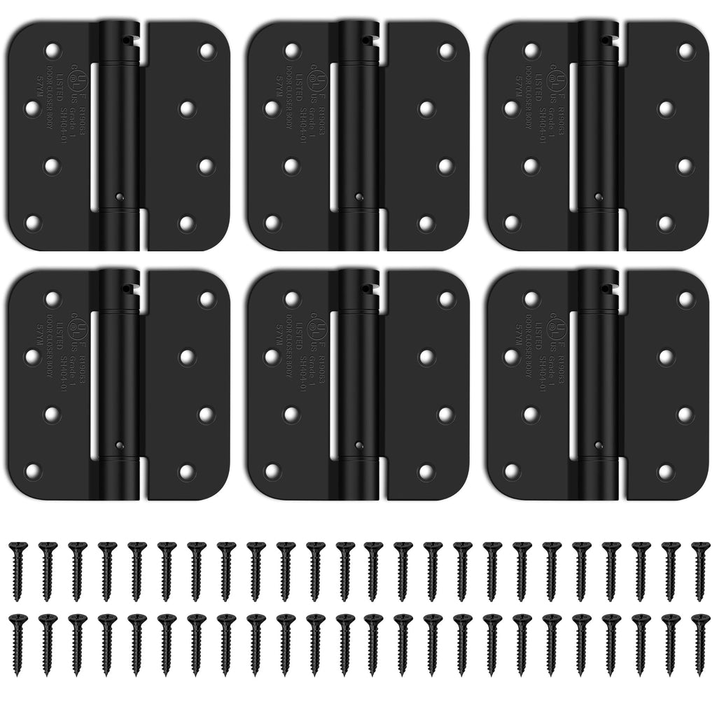 4 Inch Self Closing Door Hinges, 5/8" Radius Corners Spring Loaded Hings