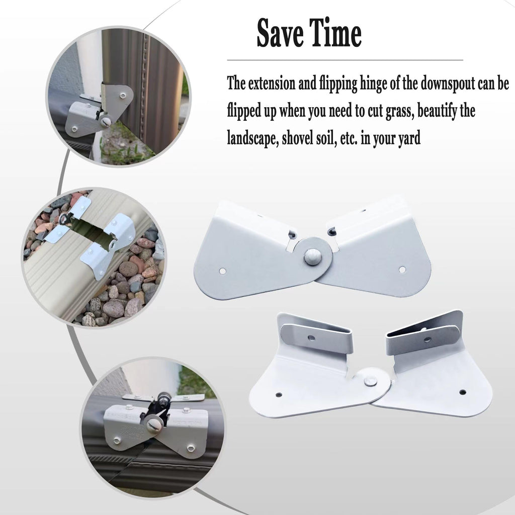 Gutter Downspout Flip-Up Hinge, Gutter Extension Hinge (8 Pack)
