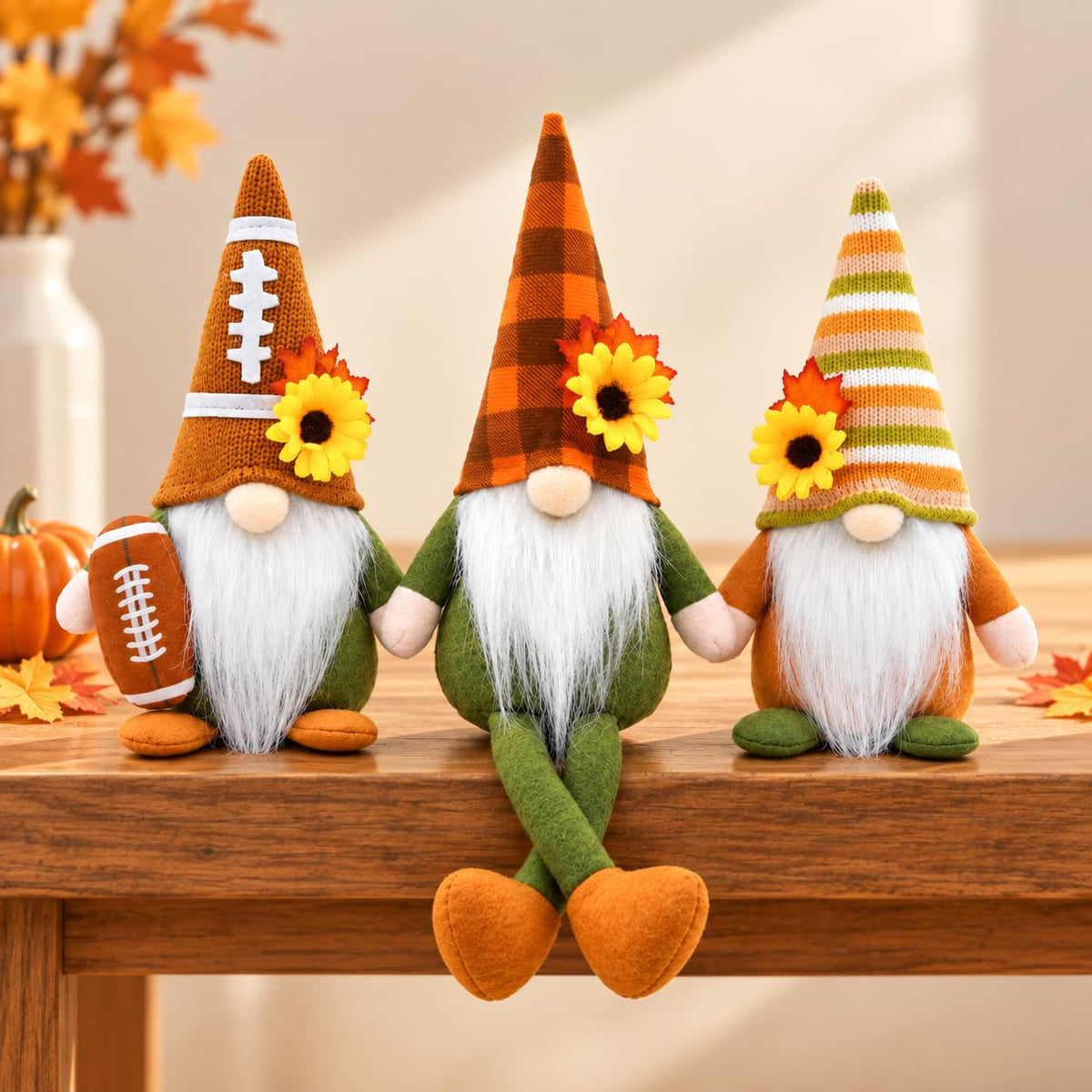 Thanksgiving Decorations 3 Pack Fall Football Decor