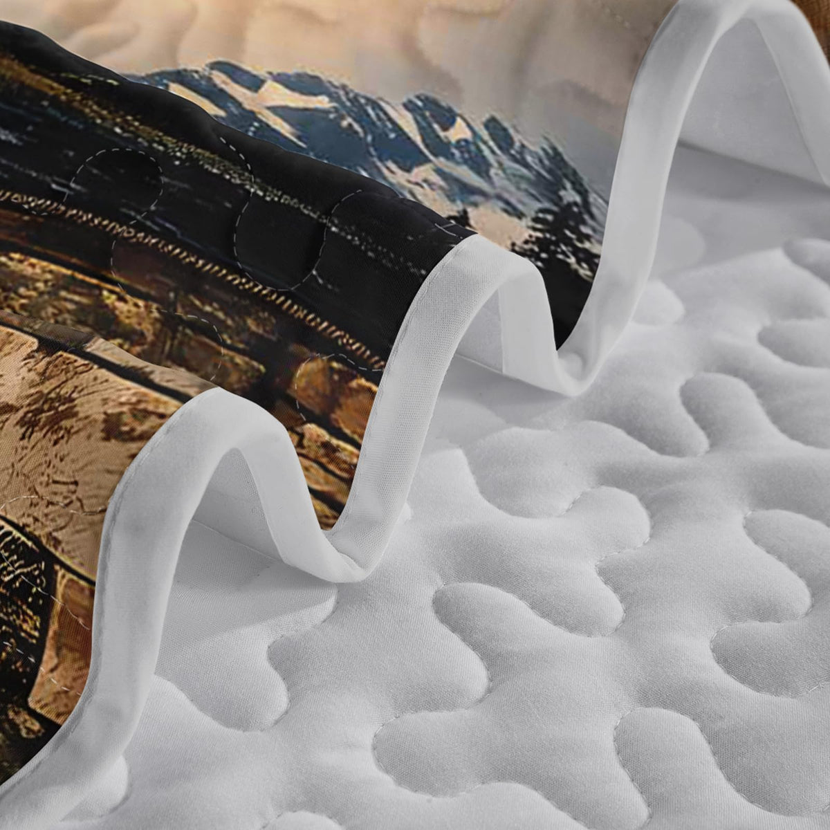 Rustic Brown Bear Quilts Bedding 3Pcs Wild Animal Deer Quilt Bed Set