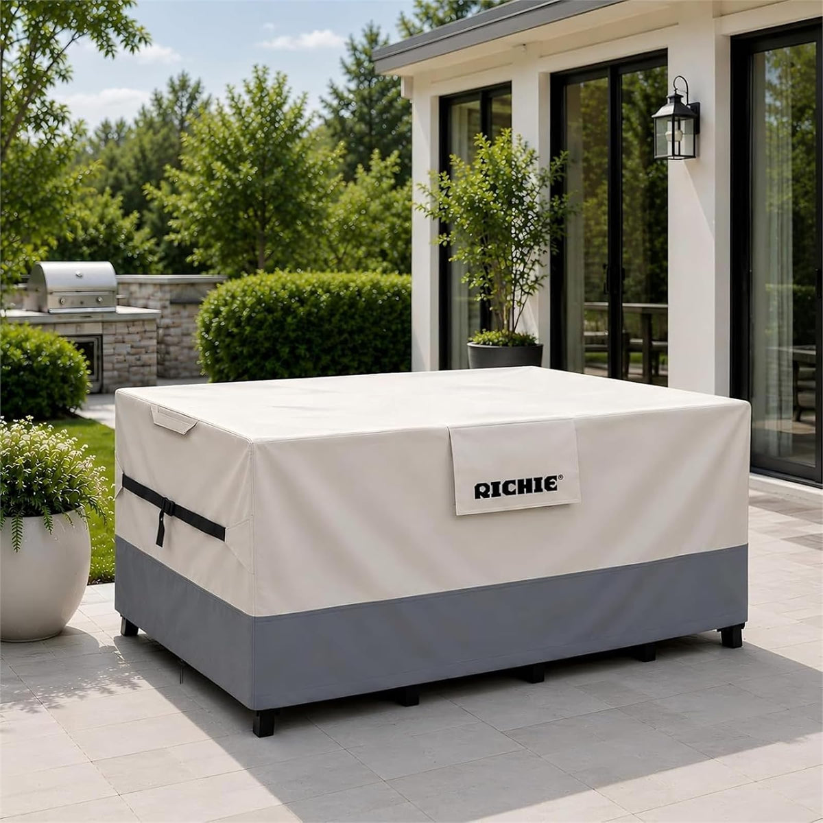Outdoor Patio Furniture Cover, Heavy Duty Waterproof Table and Chair Set Cover, Windproof UV Resistant All Season