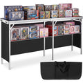 Extra Long Folding Portable Bar Tradeshow Podium Table for Indoor, Outdoor, Party, Picnic, Exhibition, Includes
