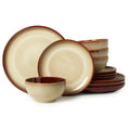 Ceramic Dinnerware Sets for 4, 12pcs Plates and Bowls Sets Dish Set
