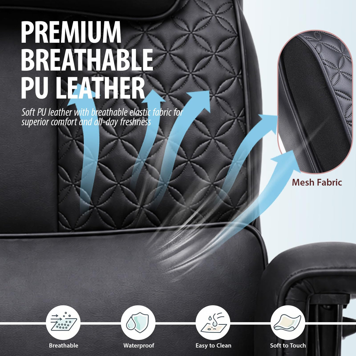 Big and Tall Office Chair 400lbs Heavy Duty Wide Ergonomic Gaming Chair with Footrest, High Back Computer Chairs with
