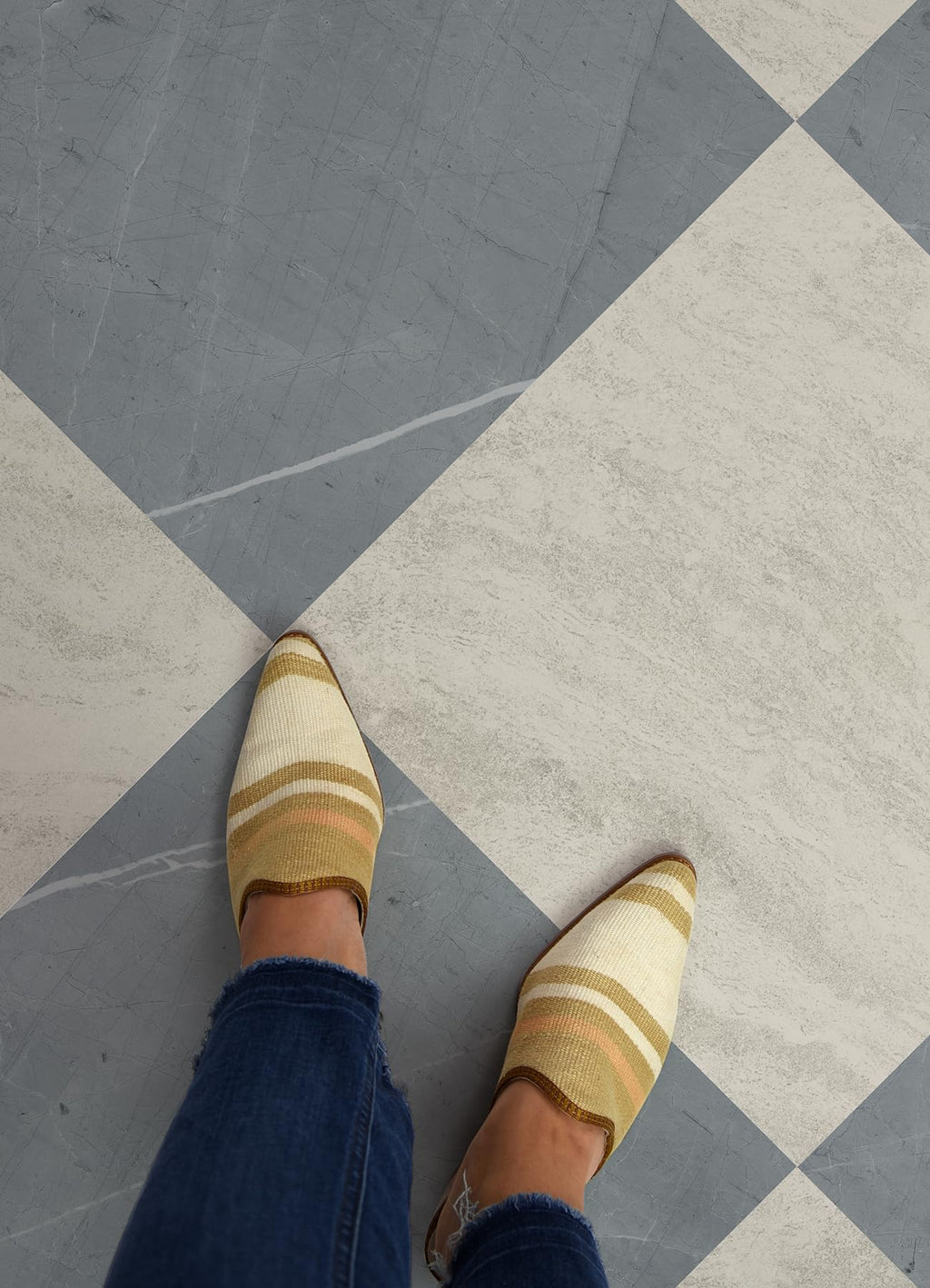 X Chris Loves Julia Bonneville Slate Peel and Stick Floor Tiles, FP6523