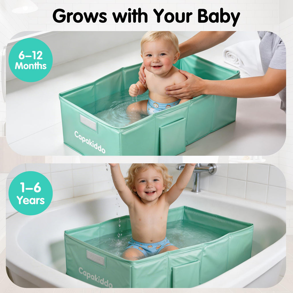 Collapsible Baby Bathtub,Space-Saving & Easy to Clean