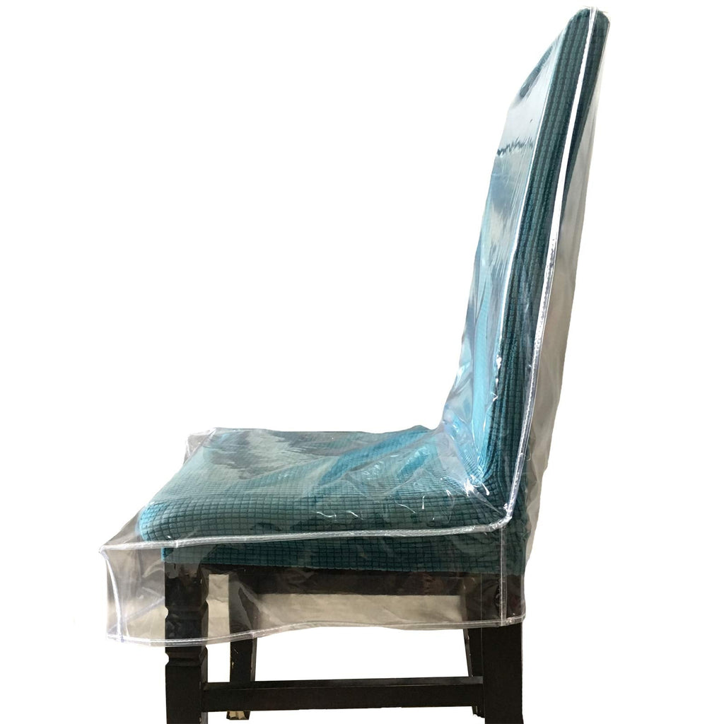 Plastic Dining Chair Covers with Backrests, PVC Clear Chair Seat Cover, Waterproof Kitchen Protector Chair Slipcover