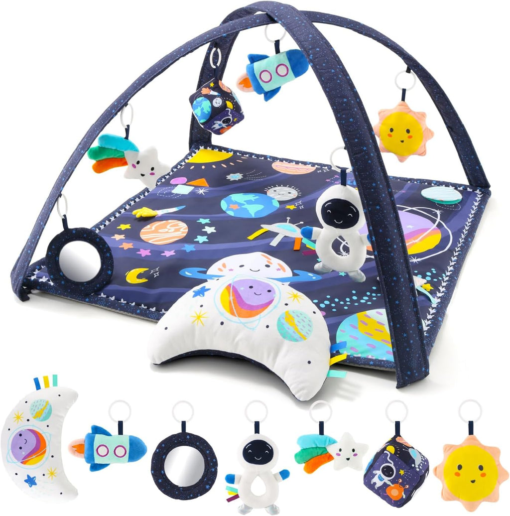 Unisex Baby Play Gym & in-1 Play Mat - Playmat Baby Toys 0-6, 6-12 Months Tummy Time Mat with Hanging Toys, Soft