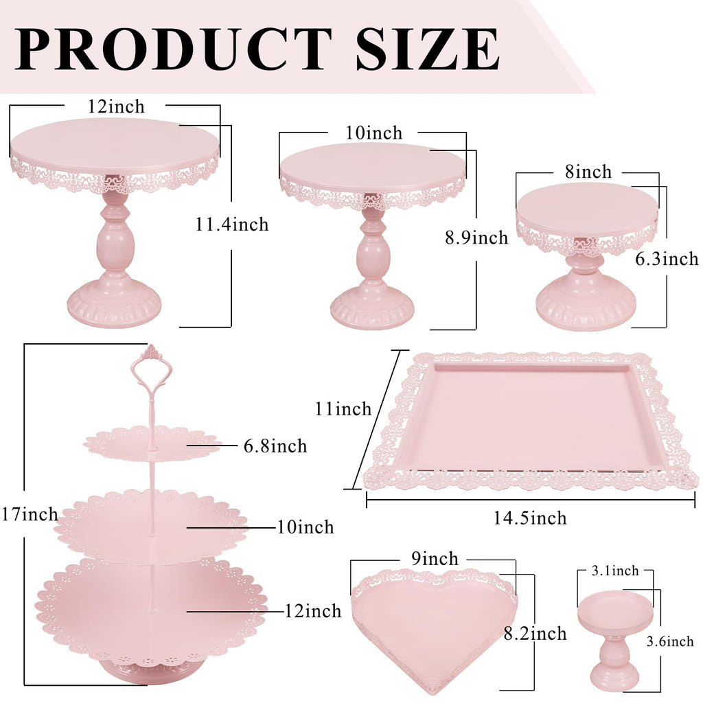 Set of 9 Metal Cupcake Stand Set Multiple Styles Candy Fruit Display Tower Dessert Plate Cake Serving Tray for