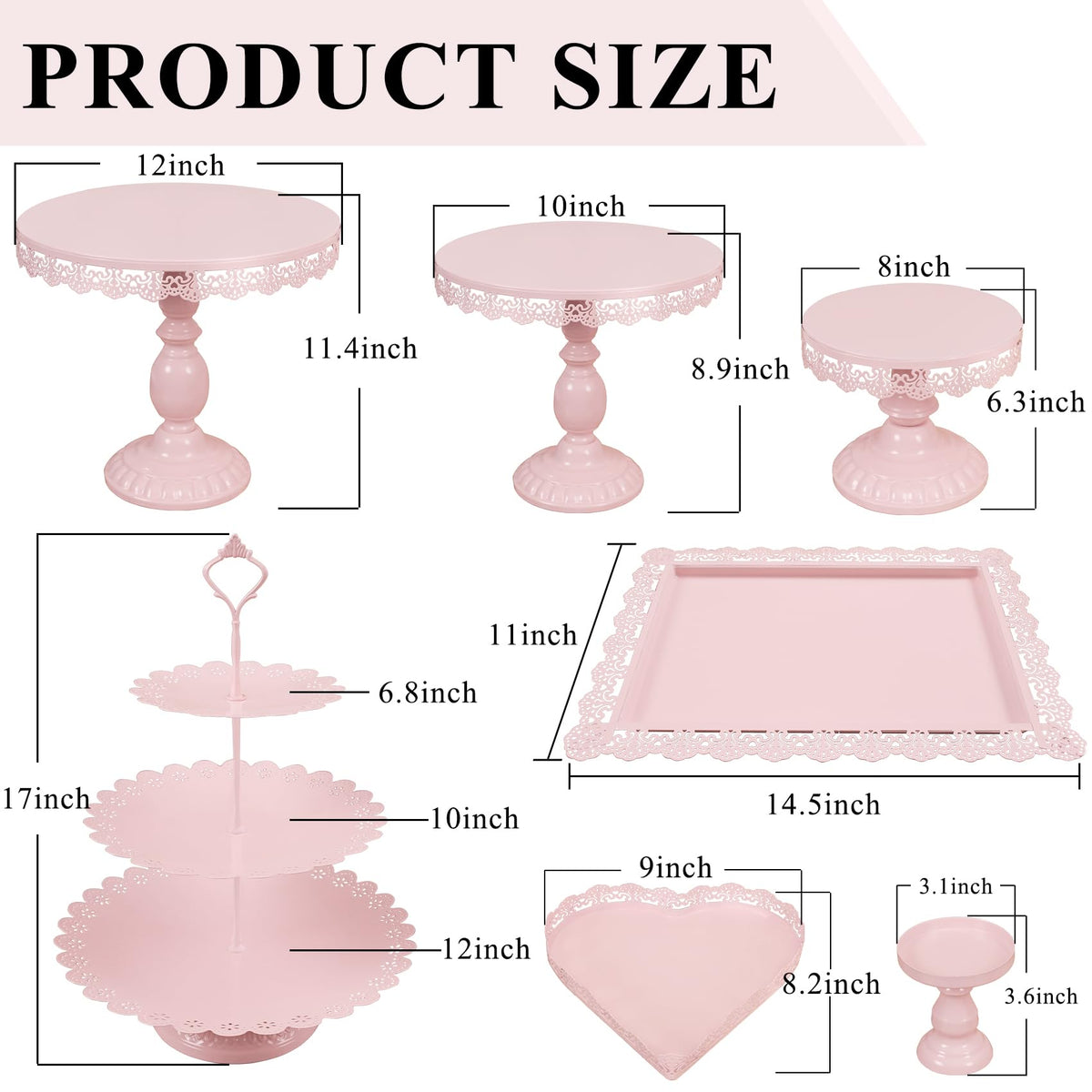 Set of 9 Metal Cupcake Stand Set Multiple Styles Candy Fruit Display Tower Dessert Plate Cake Serving Tray for