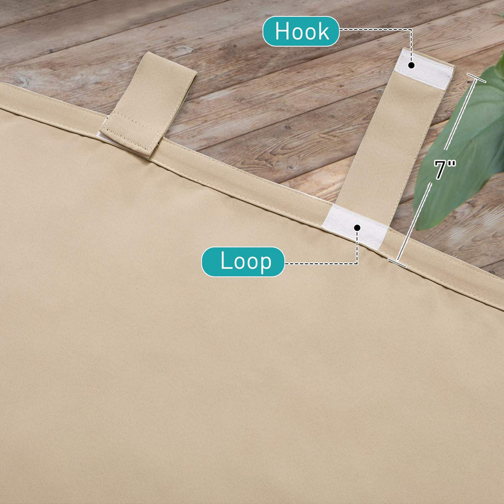 Outdoor Curtains Waterproof 84" L Detachable Top 2 PCs