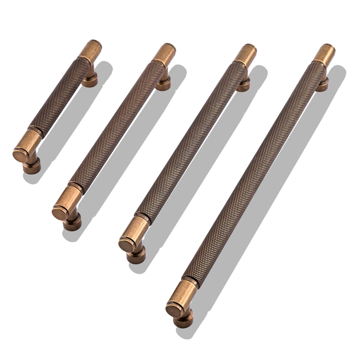 10 Pack Antique Brass Knurled Cabinet Pulls 3.75 Inch(96mm) Kitchen Cabinet Handles Cabinet Hardware Drawer Pulls