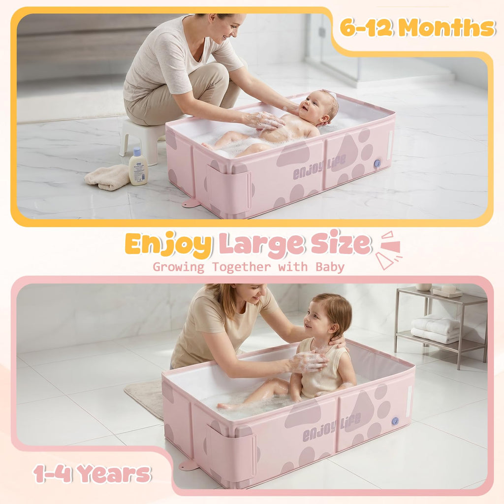 Travel Toddler Bathtub with Side Drain Plug
