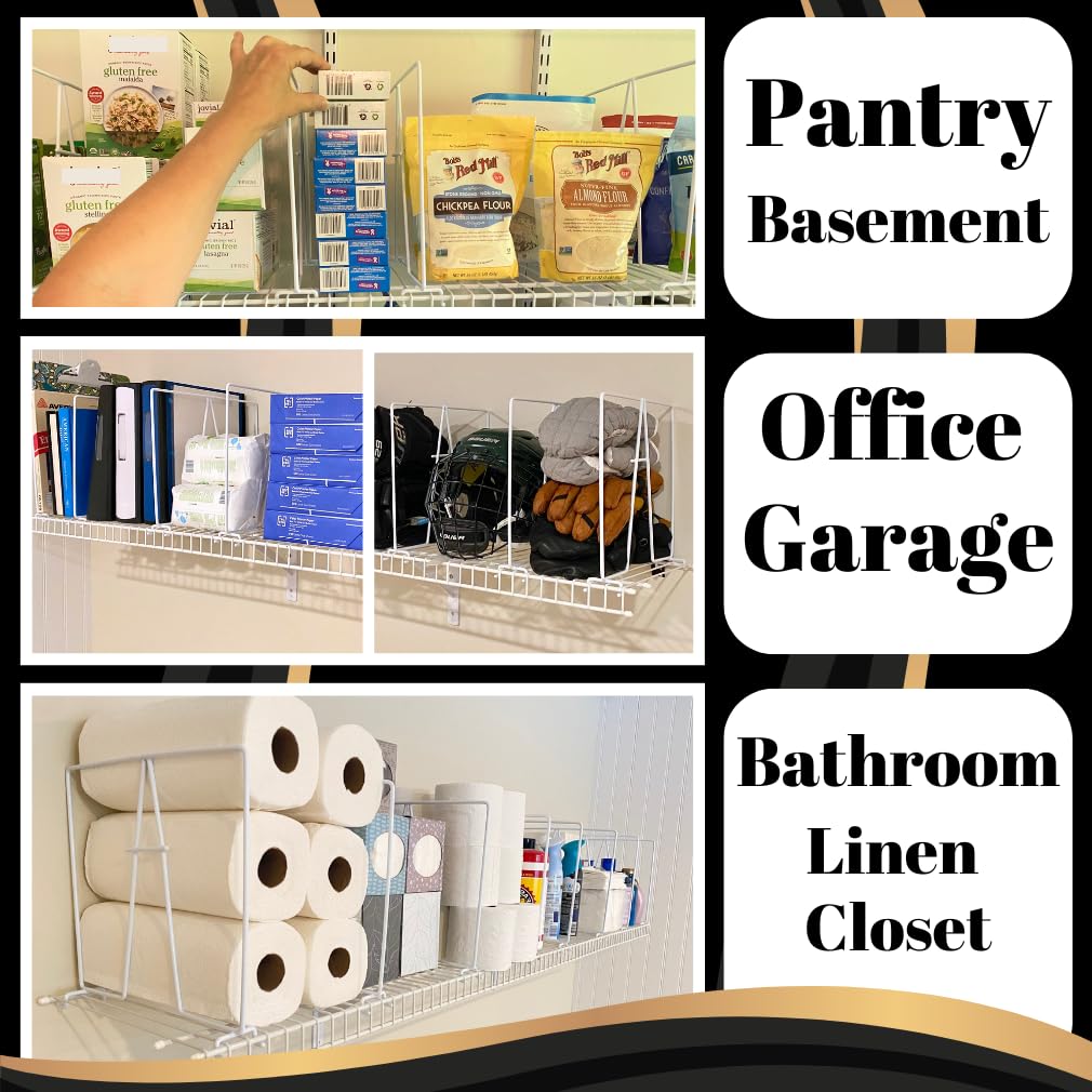 10-Pack Wire Shelf Dividers, Clip-On Closet Organizers, Tall Steel