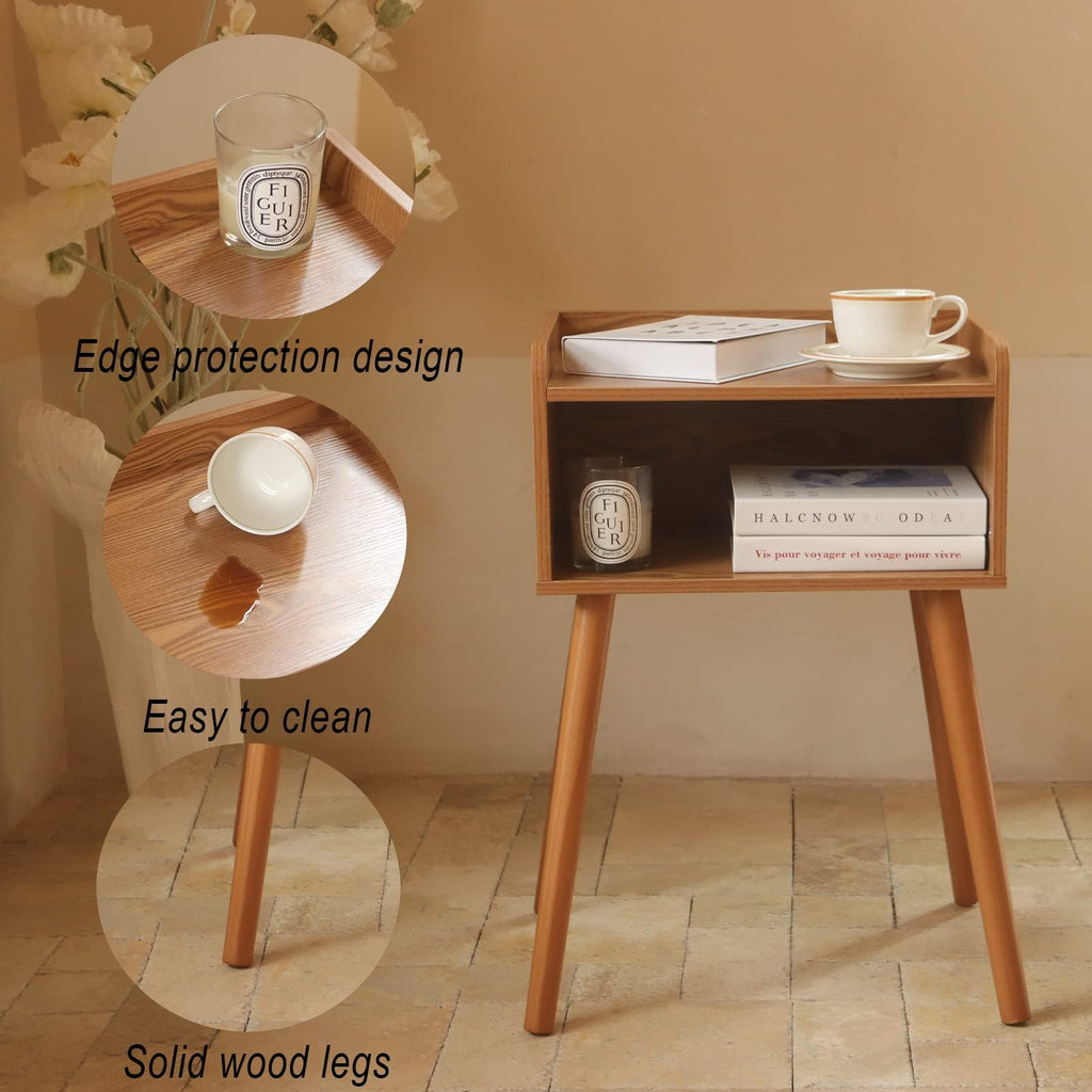 Nightstands Set of 2, Mid Century Side Table Bedroom with Storage