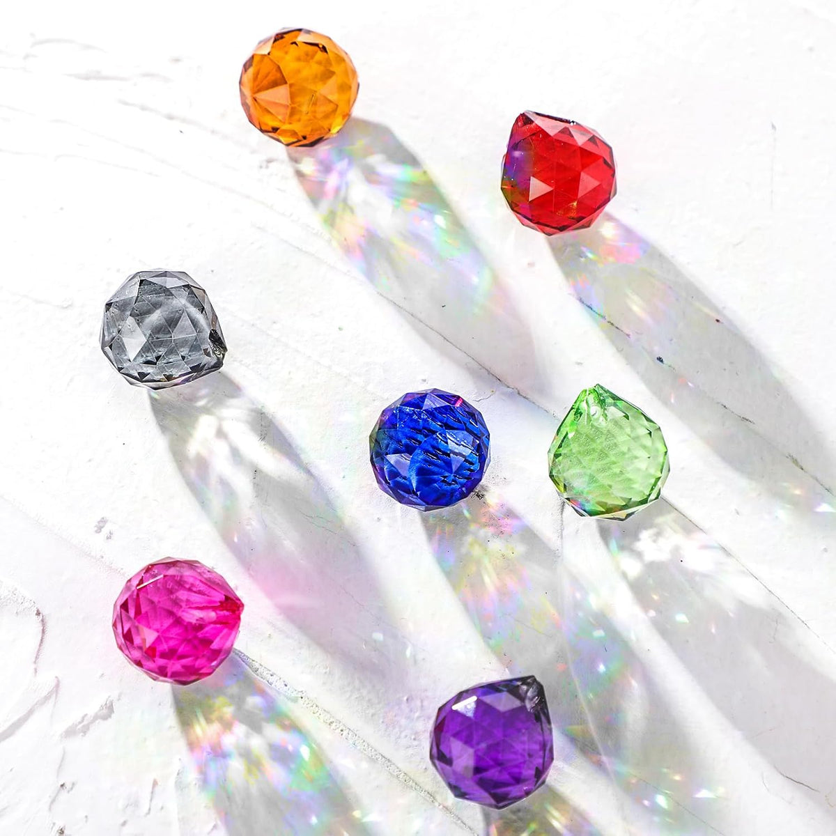 60 Pack Suncatcher Crystals Ball 20 mm Crystal Prism Clear Window Rainbow Hanging Suncatchers for Wedding, Feng Shui